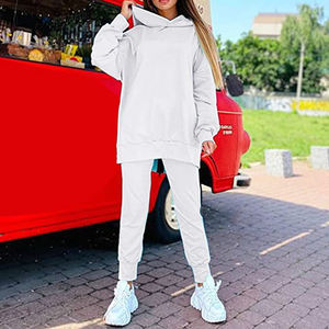 Custom Lightweight Windproof Women's Tracksuits 2-Piece Set Casual Hoodie & Wide Leg Sweatpants Half-Zip Top - Product Image 6