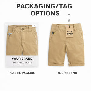 Shorts <span class=keywords><strong>chino</strong></span> tissés respirants pour enfants, en coton extensible, décontractés, avec logo personnalisé, OEM ODM, vente en gros d'usine, pour l'été - Product Image 6