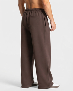 Wholesale <b>Men's</b> <b>Brown</b> Contrastline Trackshiut Premium Quality Oversized Cotton Fleece <b>Men's</b> Custom Logo Sweatsuit Set OEM - Product Image 6
