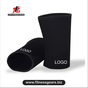 Genouillère en néoprène noir avec bordure rouge, à enfiler, compression, soutien, respirante, protection universelle unisexe toutes saisons - Product Image 1