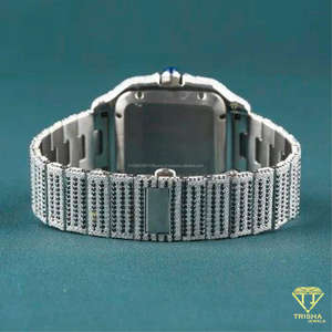 Montre carrée personnalisée entièrement sertie de diamants VVS cultivés en laboratoire, style hip-hop pour hommes, automatique - Product Image 4