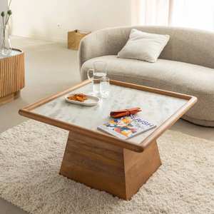 โต๊ะกาแฟทรงสี่เหลี่ยม แวนดาน่า นิมบัส อัลตร้า ทำจากไม้มะม่วงและหินอ่อน - Product Image 1