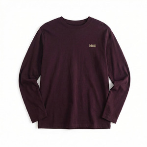 Camisetas de Algodón para Hombre, Manga Larga, Corte Regular, Estilo Casual, Ropa de Otoño, Producción de Marca Privada, Camiseta de Manga Larga para Hombre - Product Image 4