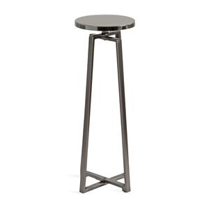 Mesa de Centro con Detalles en Plata Pulida, Base Geométrica Cónica, Tapa Redonda, Estilo Moderno y Compacto para Bares Elegantes - Product Image 6