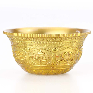 โรงงานผลิตงานฝีมือโลหะจำหน่ายถ้วยทองเหลืองสำหรับบูชาพระพุทธศาสนา ทำจากทองแดงแท้ - Product Image 3