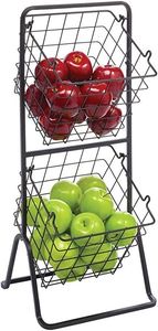 Panier à fruits élégant en fer avec poignée décorative et structure robuste, idéal pour les tables à manger modernes et les comptoirs de petit-déjeuner - Product Image 4