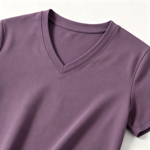 Camiseta Holgada con Cuello en V y Mangas Abullonadas para Mujer, Suave y Transpirable, 60% Poliéster, Informal, Personalizable, para Verano - Product Image 6