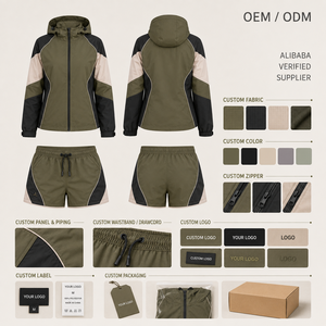 Ensemble de survêtement coupe-vent en polyester pour femme, léger et pliable, marque privée, fournisseur en gros - Product Image 6