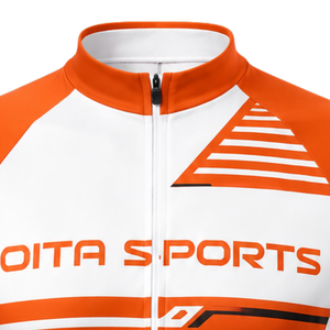 Orange <b>White</b> Custom <b>Cycling</b> <b>Jersey</b> Shorts Set Short Sleeve Full Zip Breathable Padded Bicycle Racing Team Training Sportswear - Product Image 3