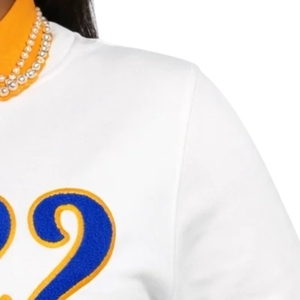 เสื้อสเวตเชิ้ตแขนยาวสีขาว รุ่นปี 1922 สำหรับผู้หญิง ลายตัวอักษรกรีก สไตล์ลำลอง ผ้าฟลีซ เหมาะสำหรับฤดูหนาว - Product Image 4