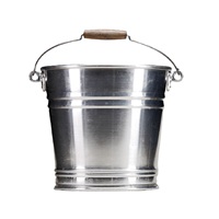 Seau en fer galvanisé au design vintage tendance avec poignée pour la décoration et le rangement de jardin et de maison, taille et forme personnalisées