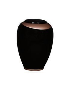 Modern Ceramic Urn Matte Black Round Shape Decorative Keepsake Container for Sympathy Occasion Tabletop <b>Vase</b> Minimalist Design - Product Image 1