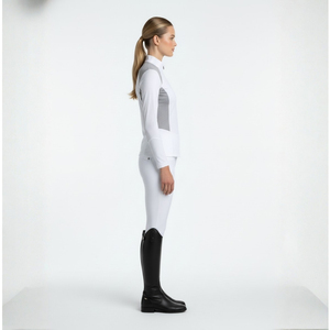 Camiseta de Manga Larga para Mujer, Diseño Moderno, para Montar a Caballo, Técnica, Transpirable, con Protección UV, Cierre de Cremallera, Tejido de Punto - Product Image 2