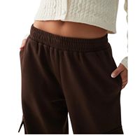 Pantalon cargo décontracté pour femme, taille mi-haute, coupe droite, écologique, imperméable, avec poches, en molleton, idéal pour l'hiver, personnalisable