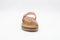 Sandales plates Dlords Harlow en daim rose, bout ouvert, fermeture à enfiler, semelle intermédiaire en EVA, semelle extérieure en caoutchouc, coussin d'air, légères, chaussures d'été