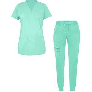 Conjunto de Uniforme Médico para Mujer, Diseño 2026, Cintura Elástica, Tela de Secado Rápido, Bolsillos con Cremallera, Traje de Enfermera - Product Image 4