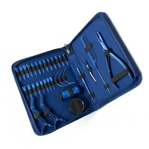 Professional Hair Extension Tools Kit with Crochet <b>Needles</b> Clips Pliers for Installation and Removal Blue <b>Case</b> Metal Components - Product Image 6