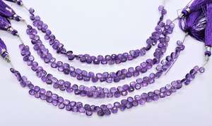 Cuentas de Amatista Africana AAA en Forma de Corazón Facetado, 5-5.5 MM, Gema de Amatista Morada, Cuentas de Corazón de Amatista de 7 Pulgadas para Joyería - Product Image 4