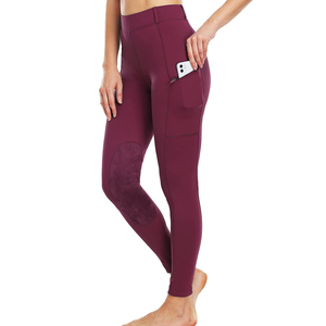 Leggings d'équitation pour femmes avec grip en silicone, taille haute, extensibles, respirants, pour une performance active - Product Image 1