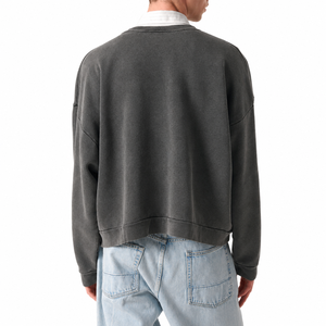 Sweat-shirt à capuche pour homme, coupe classique, couleur unie, en coton tricoté, décontracté, hiver, respirant, écologique, avec poche, 280g - Product Image 2