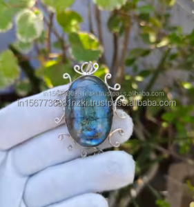 Pendentif en argent Sterling naturel 925 ~ pendentif en Labradorite de pierres précieuses ~ pierre de lune noire ~ pendentif fait main ~ cadeau pour la Saint-Valentin - Product Image 3