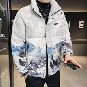 Wholesale Custom Made <b>Men's</b> Waterproof Canvas Puffer Jacket Top Selling Latest Design Zipper Closure Breathable Stand Front - Product Image 5