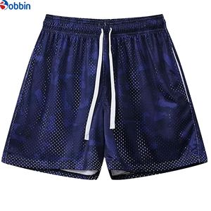 Shorts en maille confortables pour hommes, personnalisables, couleur unie, polyester, sublimation, pour la course et la gym - Product Image 1