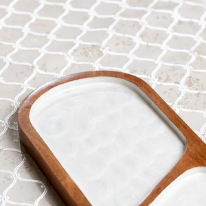 Rectangle Wooden Handmade Eco-Friendly Serving <b>Plate</b> with Two <b>Compartments</b> Minimalist Design Durable Dishware for Wedding - Product Image 5