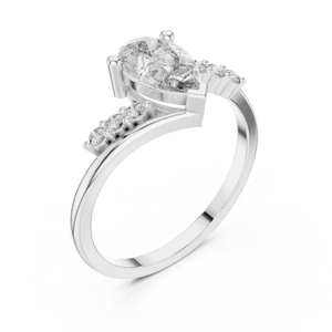 IGI Certified Pear & Round Cut Lab Grown Diamond <b>Ring</b> Bridal Jewelry Engagement Wedding Band for Women New Grown Diamond - Product Image 6