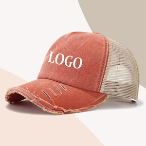 Casquette de baseball vintage délavée et vieillie de haute qualité, style streetwear, avec logo personnalisé, pour chauffeur de camionnette, en maille, vente en gros - Product Image 1