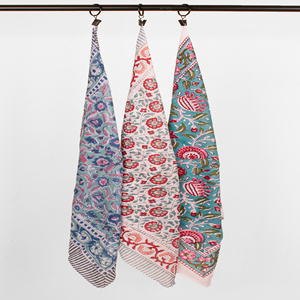 Organic Cotton Bandana 100% Breathable Square Scarf Floral Pattern Unisex Colorful <b>Wraps</b> Artisan Kerchief - Product Image 3