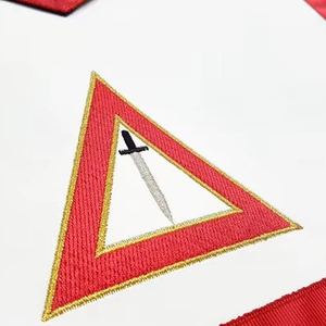 Veil Royal Arch Chapter apron red <b>machine</b> embroidery masonic apron fraternal regalia ceremonial apron - Product Image 1
