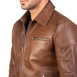 Chaqueta de cuero PU para hombre, estilo motero, informal, para calle, a bajo precio, hecha en Pakistán. - Product Image 4