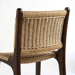 <b>Outdoor</b> Teak Wood Bar <b>Stool</b> Handwoven Natural Rope Seat Back Scandinavian Boho Patio Garden Pool Hotels Villa Jepara Handcrafted - Product Image 6