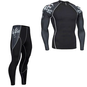 Ensemble de compression 2 pièces pour hommes, fitness et entraînement, avec logo personnalisé, livraison rapide, faible MOQ, tricoté, taille personnalisée - Product Image 1