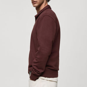 100% Cotton Custom Logo Oem <b>Pullover</b> <b>Jumper</b> 1/4 Quarter Half Zip Sweatshirt For Men Down Collar Wholesale Factory Supplier - Product Image 3