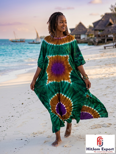 Women Beach <b>Kaftan</b> Cover Up Printed Loose Fit <b>Summer</b> Dress Silk Cotton Rayon Polyester Custom Manufacturing Bulk Supply - Product Image 2