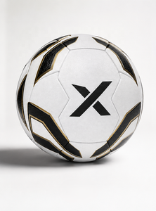Balón de Fútbol Personalizado con Etiqueta Privada X |   Blanco Negro Dorado |   Logotipo X |   Fabricante OEM ODM |   Diseño Premium |   Calidad Premium - Product Image 2