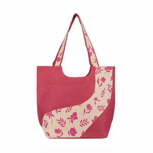 Sac fourre-tout en jute écologique imprimé sérigraphié avec motif lettres, ouverture supérieure, sac de shopping pour femme, style mode hiver, doublure en coton - Product Image 1