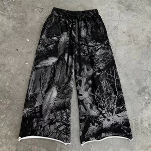 Pantalon de jogging personnalisé imprimé, effet délavé soleil, taille élastique, streetwear, délavé à l'acide, effet usé, coupe ample pour homme - Product Image 4