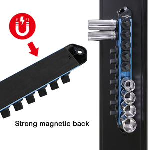 Juego de Rieles Magnéticos de Aluminio de 20 Piezas con Soporte para Llaves de Vaso de Liberación Rápida de 3/8" y 1/2" OEM ODM Industrial DIY - Product Image 5