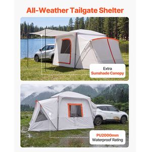 Tente de camping pour SUV pour 5 à 9 personnes, 13x10 pieds, tente de hayon 3 saisons avec fenêtres ventilées et double couche imperméable PU2000mm - Product Image 5