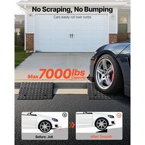 Rampa per sponde carrabile per impieghi gravosi, altezza 7 pollici, capacità di carico 7000 libbre, ponte per sedie a rotelle, per drenaggio e accesso ai marciapiedi - Product Image 1