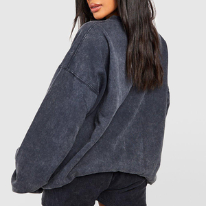 Hoodies zippés délavés à l'acide pour femmes, Hoodies courts délavés à l'acide pour femmes, Hoodies oversize délavés à l'acide pour femmes, Hoodies décontractés délavés à l'acide pour femmes - Product Image 4