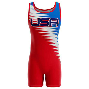 <b>Men</b> Custom Fit Breathable Wrestling Uniforms Sublimated Compression Wrestling Singlets Wrestling Gym <b>Bodysuits</b> Singlets - Product Image 1