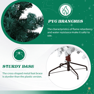 6 FT Santa Hat Style Pre-Lit Christmas Tree Hinged Artificial Pine Tree with 250 Warm White Lights and 839 Branch Tips - Product Image 3