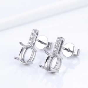 Bague semi-montée triangulaire en argent sterling 925 plaqué or 18 carats, sertie de pierres CZ 5x7mm et 10x8mm, pour souvenir commémoratif DIY - Product Image 1