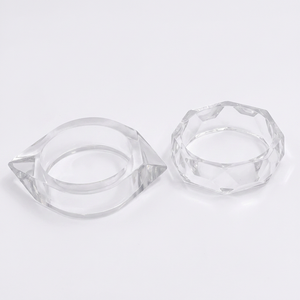 Brazalete de Acrílico Transparente Hecho a Mano al por Mayor, Brazalete Cuadrado Facetado de Lucite para Mujeres y Niñas - Product Image 1