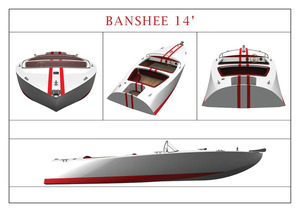 Modelo de Barco de Madera de Cedro Banshee 14, Barco de Vela Tradicional Náutico Clásico Pintado a Mano para Decoración del Hogar - Product Image 4