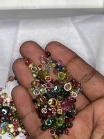 Tourmaline naturelle multicolore ronde, pierre précieuse calibrée, taille brillante, 2-6 mm, 1000 carats, certifiée Igitl africaine, pour la fabrication de bijoux